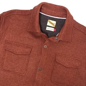 Tracksmith New England Wool Blend Overshirt Rustic Orange Shirt Mens Size Small